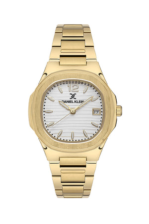 32mm Womens Metal Oval Nautilus Watch - DK13581 Gold Black Dial