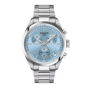 PR 100 Chronograph Ice Blue Dial / Stainless Steel Bracelet Blue Dial