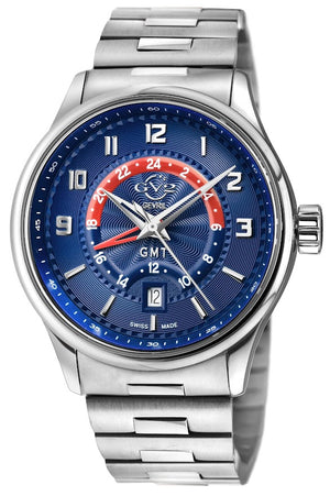 Giromondo GV2 by Gevril Swiss Made GMT bracelet Watch blue | Blue Dial