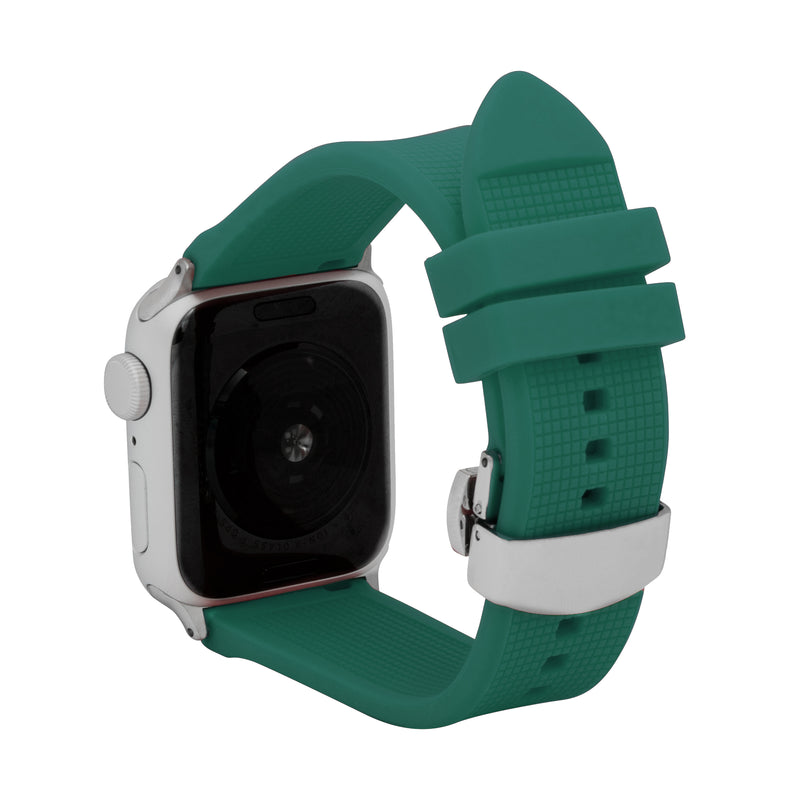 Silicone Adjustable Deployment Band  for Apple Watch Series 8/7/6/5/4/3/2/1/SE Green (38mm | 40mm | 41mm) |  Dial