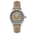 Baron Grand Date Calendar Open Heart Automatic Gray / Tan Leather | Gray Dial