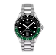 Seastar 1000 GMT Black / Stainless Steel | Black Dial
