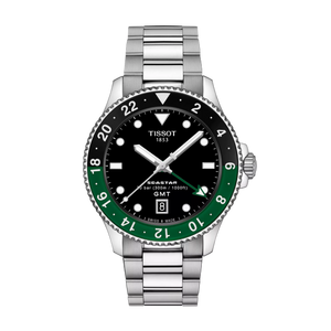 Seastar 1000 GMT Black / Stainless Steel | Black Dial