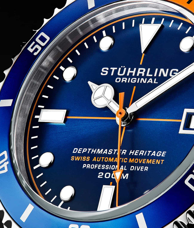 Swiss Automatic Depthmaster Heritage 883H 42mm Diver Blue/Leather | Blue Dial