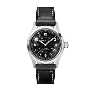 KHAKI FIELD Black / Leather Black Dial