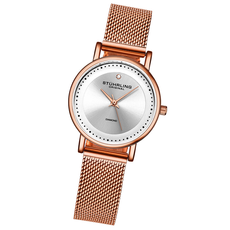 Symphony Rose Gold Stainless Steel | Silver Dial