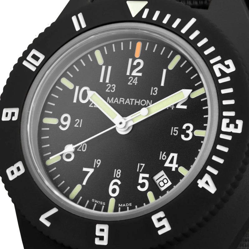 MaraGlo Pilot's Navigator with Date Black NGM/Nylon | Matte Black Dial