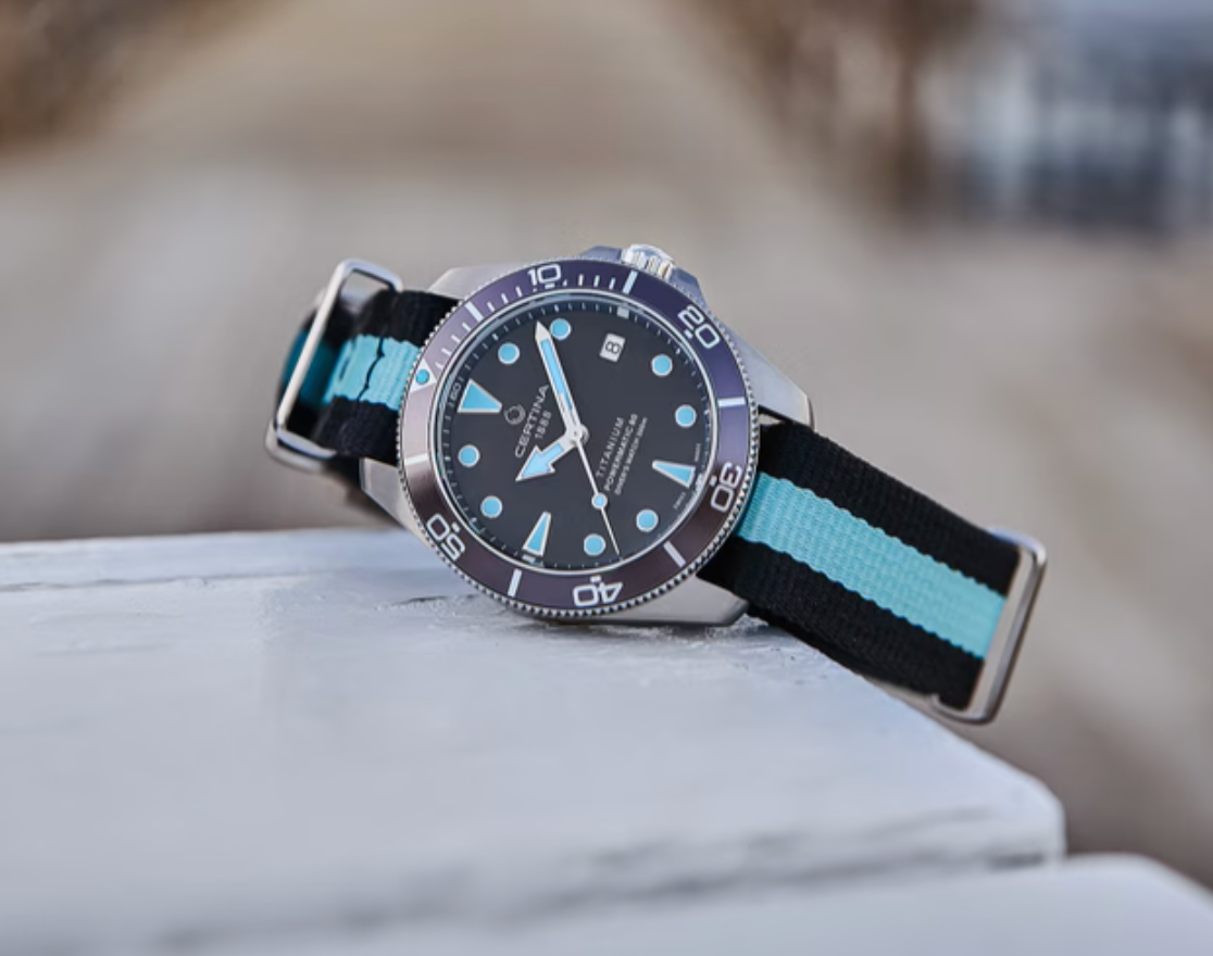 DS Action Diver 38mm Powermatic 80 Titanium / Nylon Strap | Gray Dial