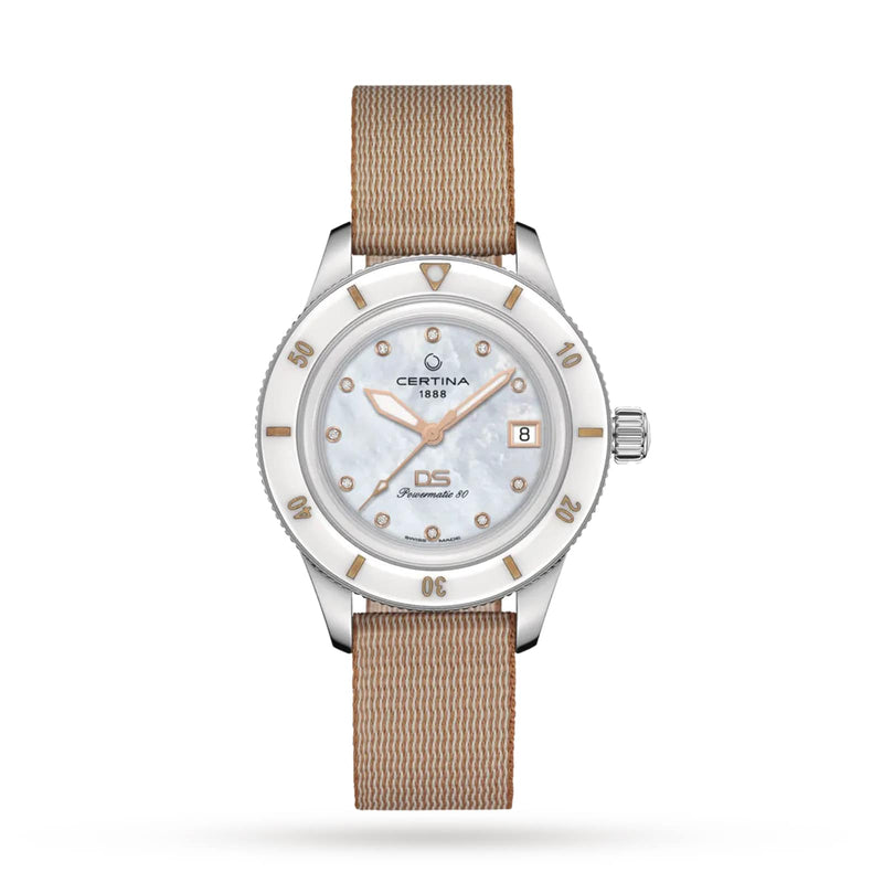 DS PH200M 39mm Powermatic 80 Mother of Pearl Diamond Dial | White Dial
