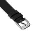 STRAP, 18mm, LEATHER, CROSS HATCH, BLACK, STEEL BUCKLE, XL ITALIAN LEATHER, CROSS HATCH