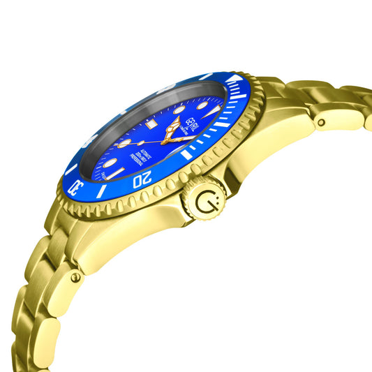 Wall Street Swiss Automatic  SW200 Blue Ceramic Bezel, IPYG Bracelet, Blue dial Blue Dial
