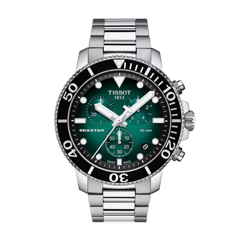 Seastar 1000 Chronograph Green / Stainless Steel | Green Dial