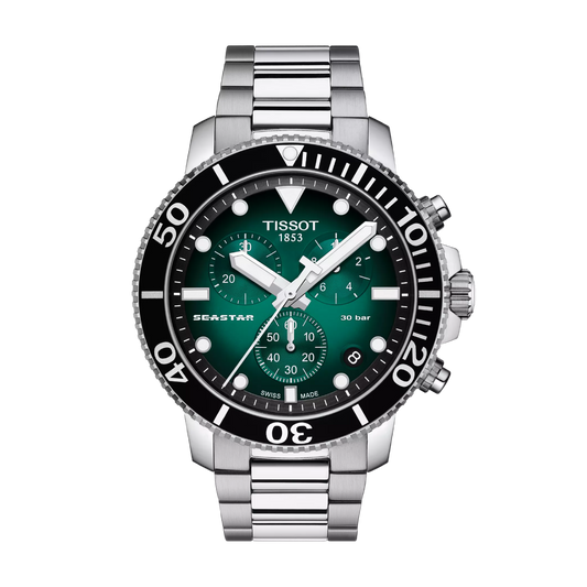 Seastar 1000 Chronograph Green / Stainless Steel | Green Dial