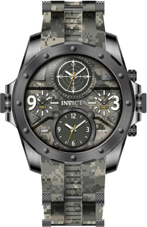 Coalition Forces Dual-Time Camouflage Dial / Gunmetal Steel,  Camouflage Silicone Strap