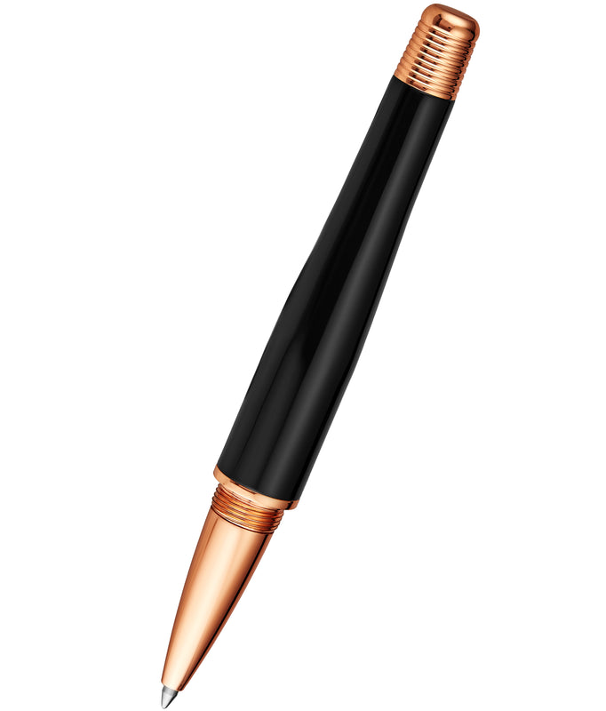 Magna Black Stainless Steel Two-Piece Rollerball Pen Black/Rose