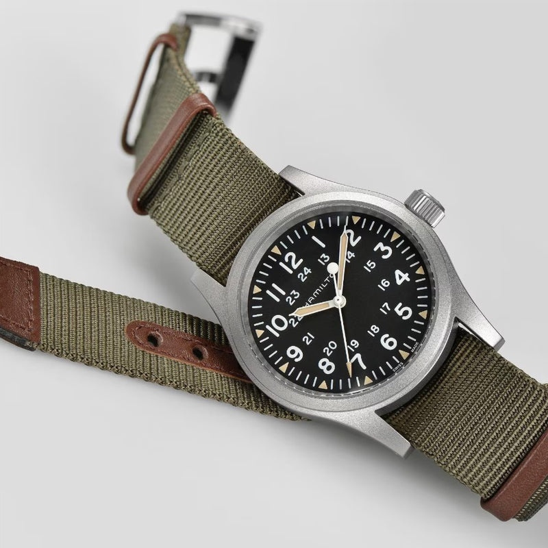 Khaki Field Black / Fabric | Black Dial