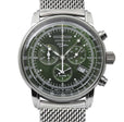 100 Jahre Chronograph Green with Mesh Bracelet | Green Dial