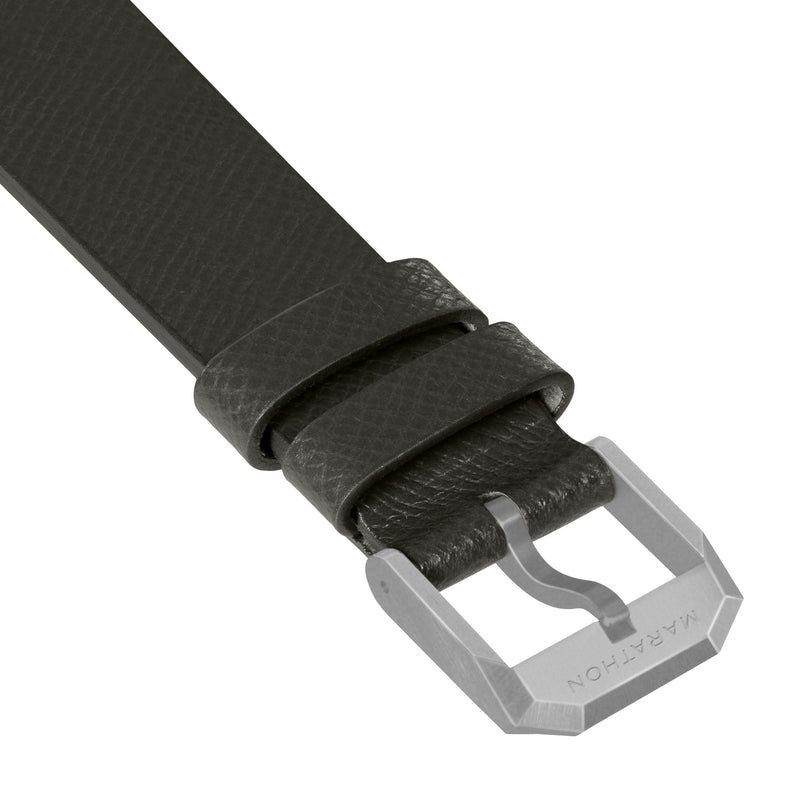 STRAP, 20mm, ITALIAN LEATHER, CROSS HATCH, PARKERIZED BUCKLE, MOSS GREEN, XL ITALIAN LEATHER, CROSS HATCH