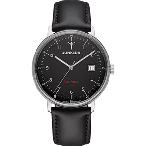 Bauhaus Sapphire Automatic Black Dial / Black Leather Strap Black Dial