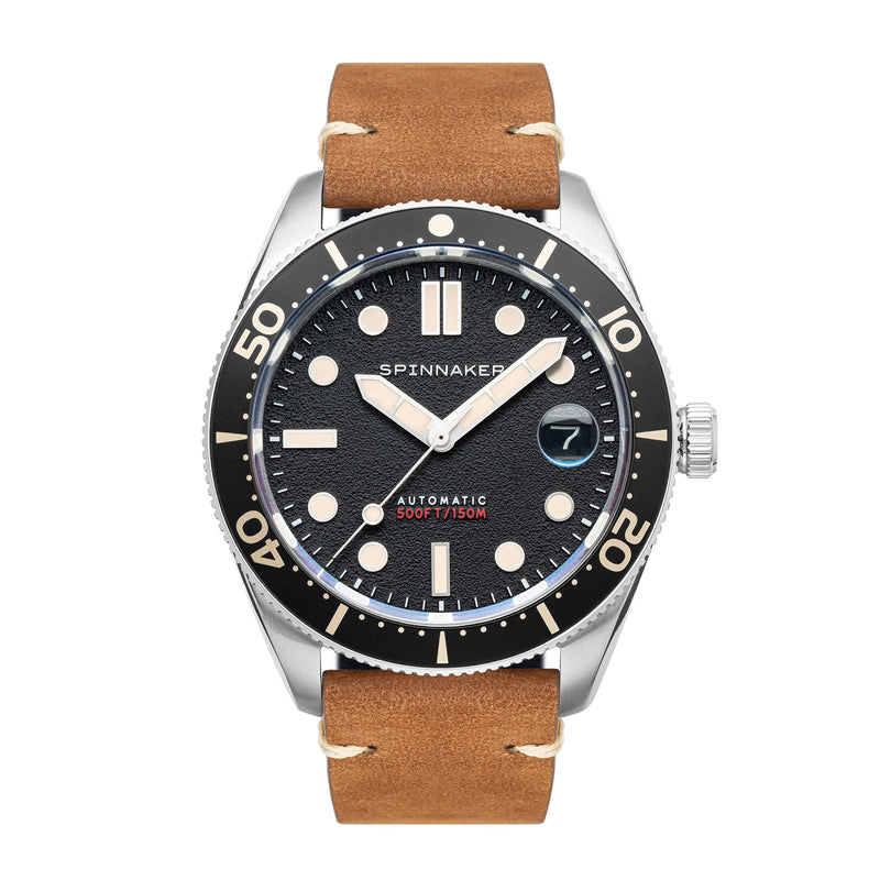 Croft Midsize Black / Leather | Black Dial