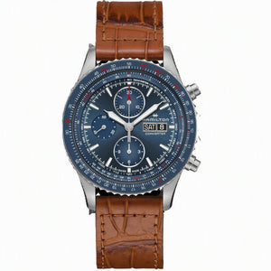 Khaki Aviation Blue dial / Brown Leather Strap Blue Dial