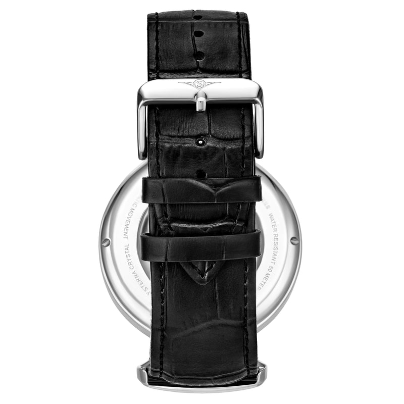 Legacy 3920 Black Black/Leather | Silver Dial