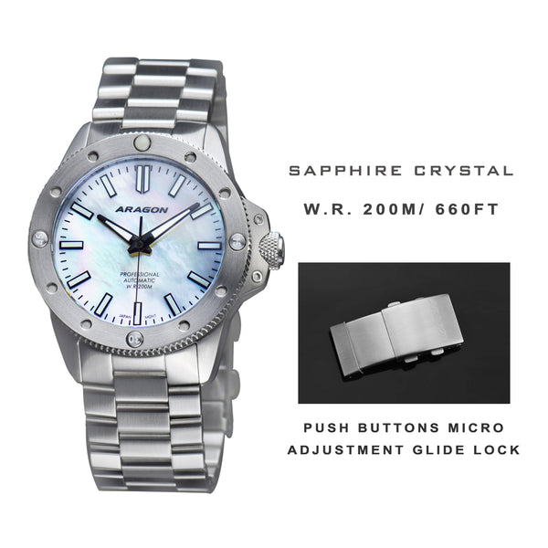 Matador 42 Automatic White Mother of Peal Dial | Mother of Peal Dial