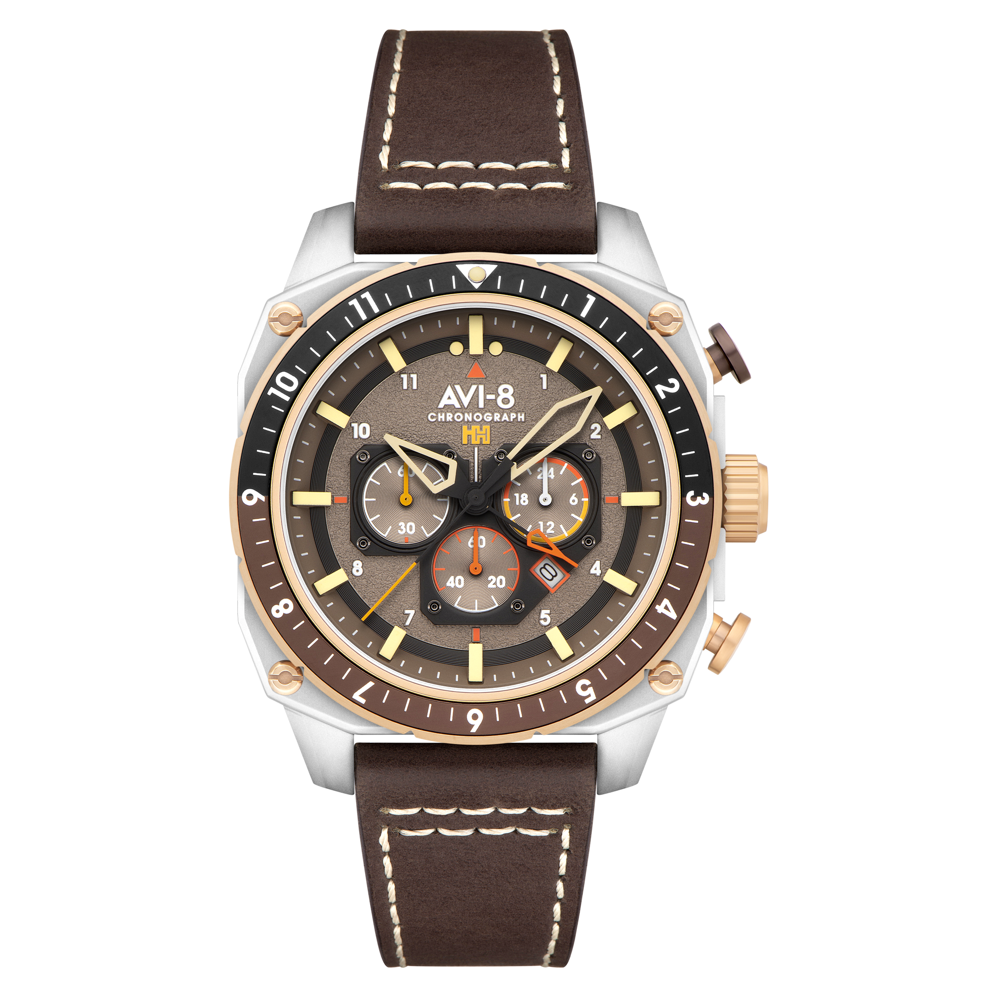 ATLAS DUAL TIME CHRONOGRAPH GREY / LEATHER | Grey Dial