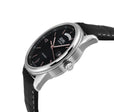 Excelsior Swiss made Automatic Sellita SW240, Day Date Black Dial,  Black Italian Handmade Leather Strap | Black Dial