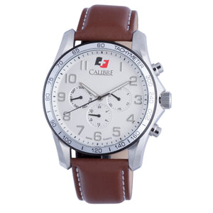 Buffalo Silver-Brown Chronograph | Silver Dial