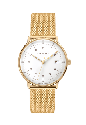 Max Bill Damen White Dial / Gold-Tone Milanese Bracelet White Dial