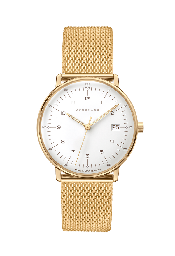 Max Bill Damen White Dial / Gold-Tone Milanese Bracelet White Dial
