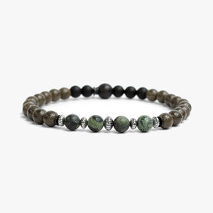 Gray Wood, Green Kambaba Jasper M (7.25" Wrist) |  Dial