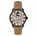 Longitude Automatic Skeleton Tan / Brown Leather | Tan Dial