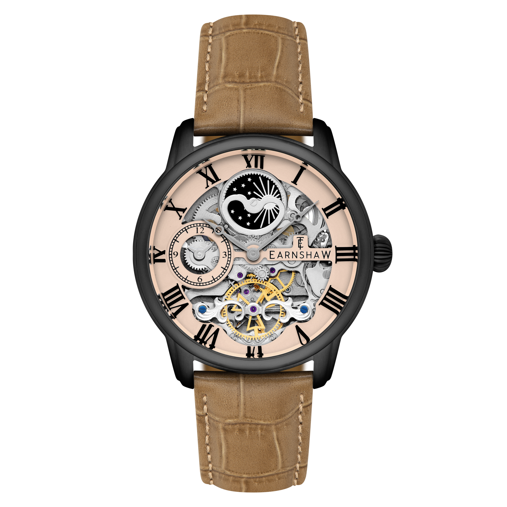 Longitude Automatic Skeleton Tan / Brown Leather | Tan Dial