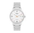 41mm Analog Mens Watch, Full Stainless Steel, Japanese Quartz Movement, Date - ME3427 Silver / White Dial | White Dial