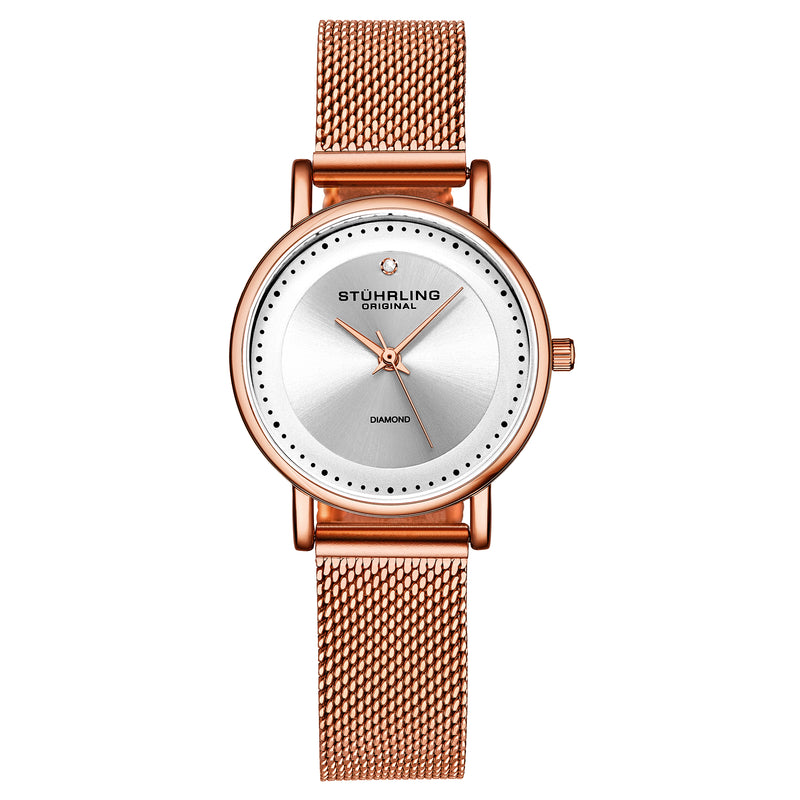 Symphony Rose Gold Stainless Steel | Silver Dial
