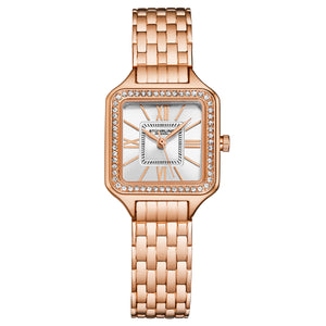 Confidant Square Crystal Classic Rose/square | Silver Dial