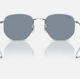 HEXAGONAL FLAT LENSES UNISEX Silver / Polar Blue |  Dial