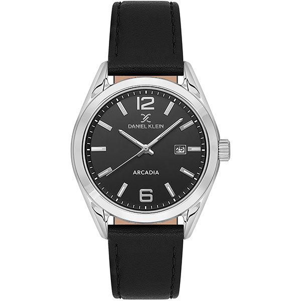 Arcadia ER - Date - Leather Strap - DK13692 Black | Black Dial