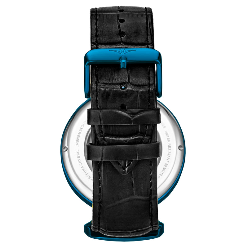 Emperor’s Grand DT Automatic 46mm Skeleton Blue Black/Leather | Silver Dial