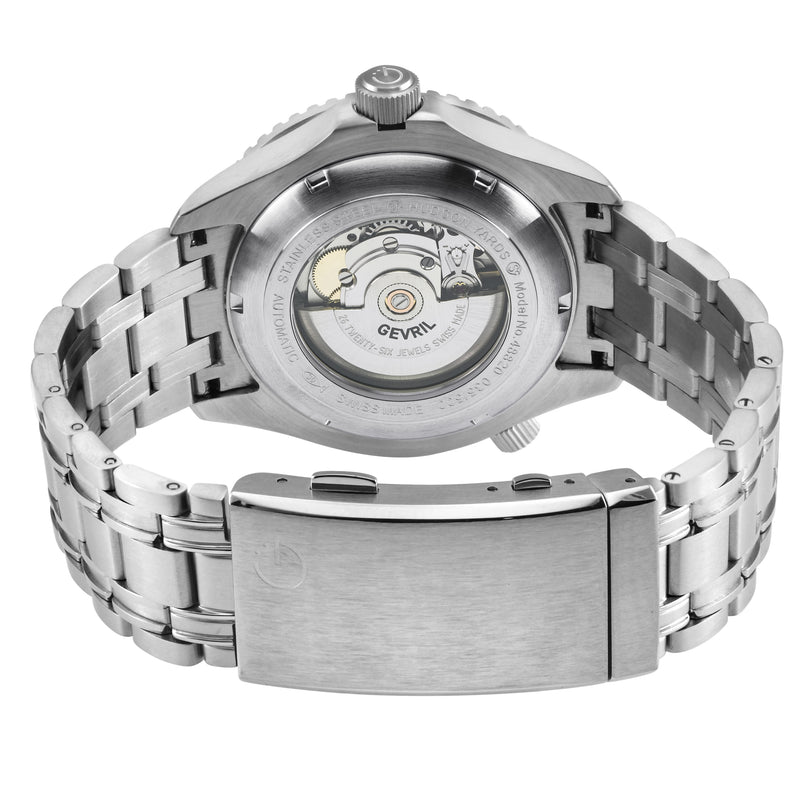 Hudson Yards Swiss Made Automatic SW200 Diver watch Silver Tungsten bezel, Unidirectional Rotating bezel. | Black Dial