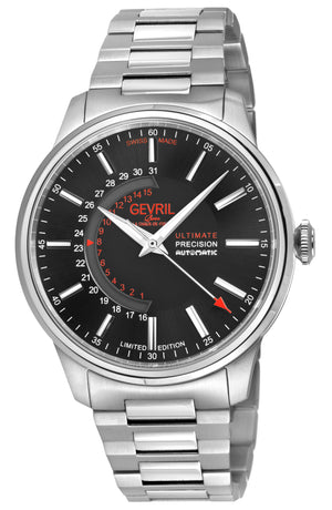 Guggenheim Sellita SW 220 Custom date wheel, SS case, Black dial, SS Bracelet | Black Dial