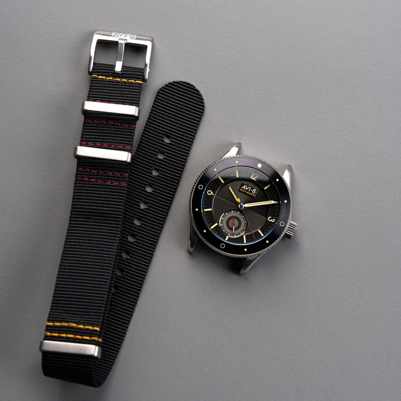 Airmaster Sector Meca-Quartz Black & Grey / Nylon | Black Dial
