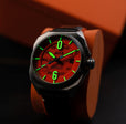 Bell X-1 Machbuster Automatic Orange / Black Hybrid leather and rubber strap | Orange Dial