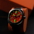Bell X-1 Machbuster Automatic Orange / Black Hybrid leather and rubber strap | Orange Dial
