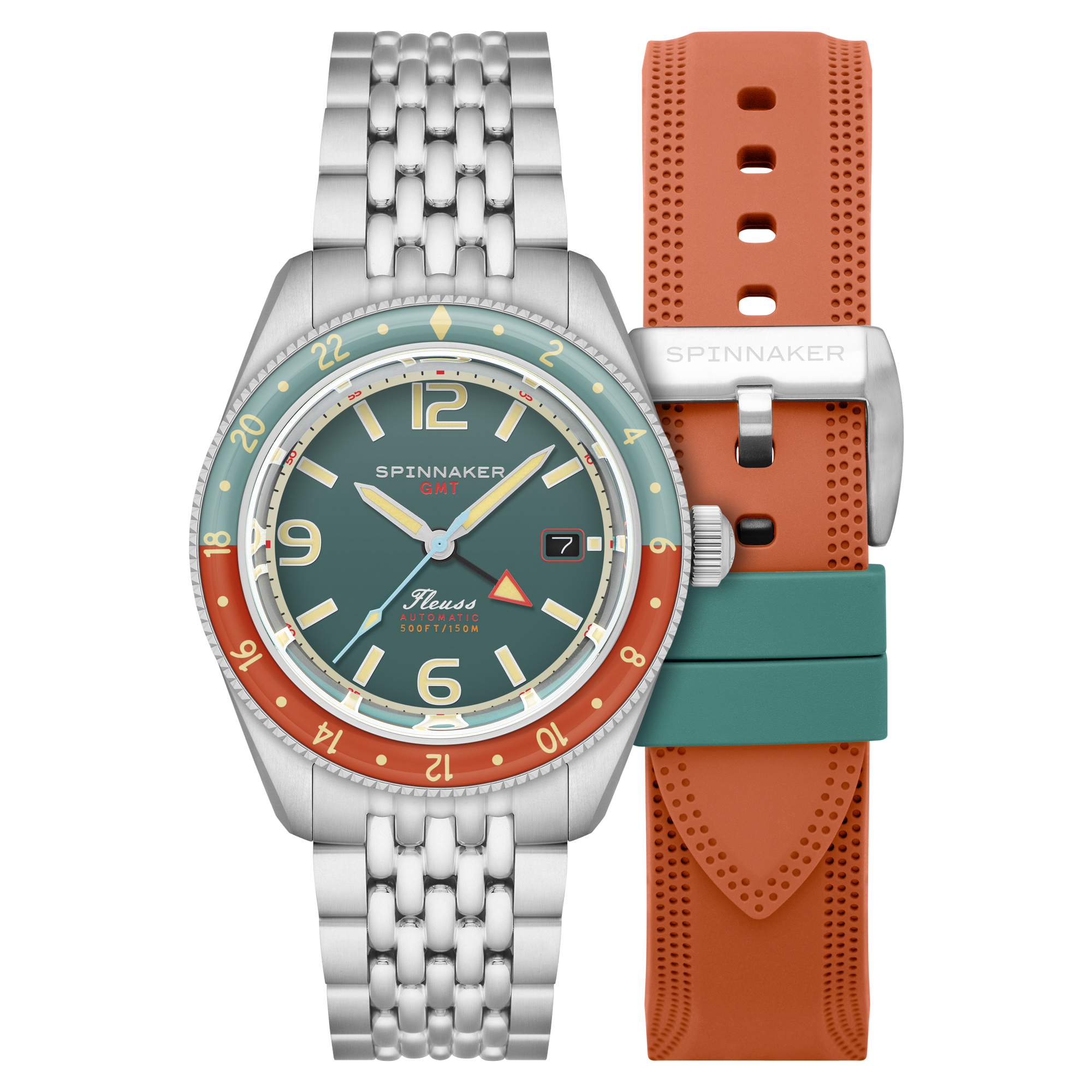 Spinnaker Fleuss GMT Automatic Green / Stainless Steel | Green Dial