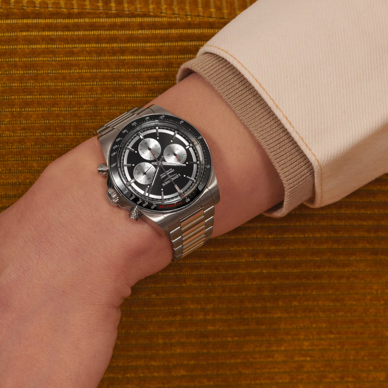 Conquest Chronograph Black / Stainless Steel | Black Dial