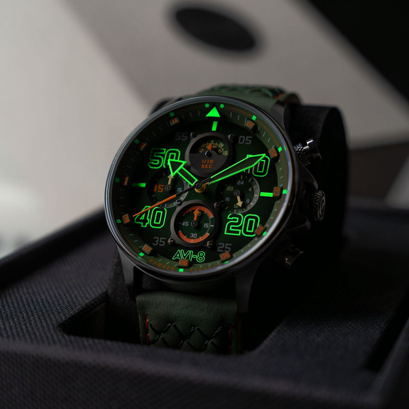 Coningham Chronograph Green / Leather | Green Dial