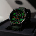 Coningham Chronograph Green / Leather Green Dial